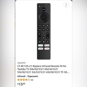 Toshiba replace remote